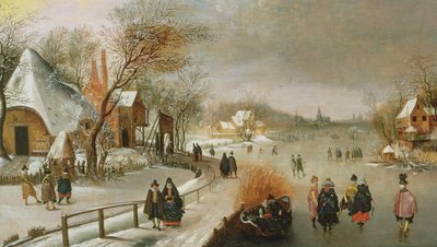 Paisaje de invierno con patinadores de Adam van Breen